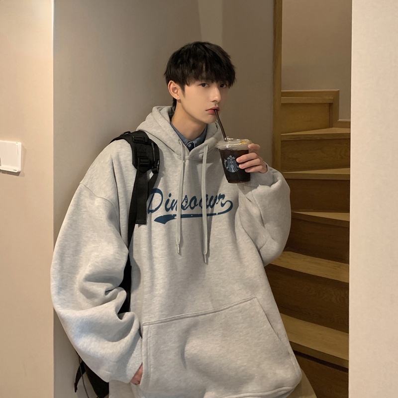 Áo hoodie nam size M-5XL tay dài in chữ thời trang phong cách Hàn Quốc