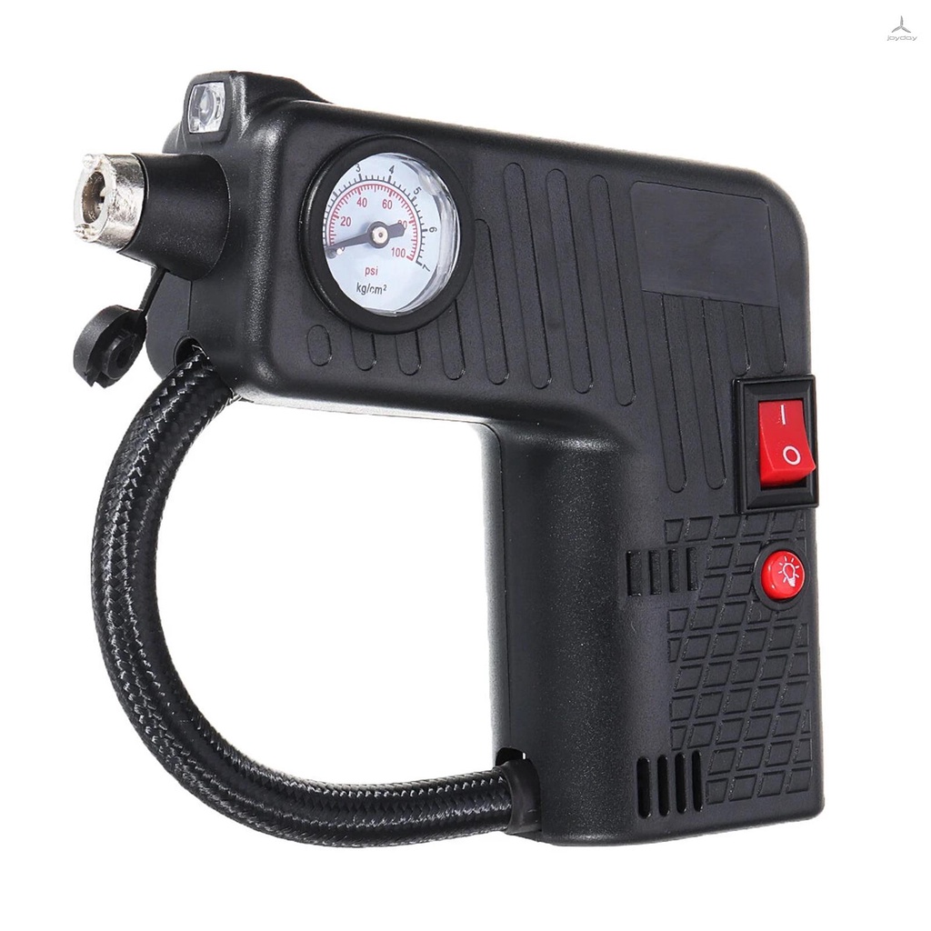 Máy Bơm Lốp Xe Hơi/Xe Máy/Xe Đạp 12V Thiết Kế Cầm Tay Có Đồng Hồ Áp Suất