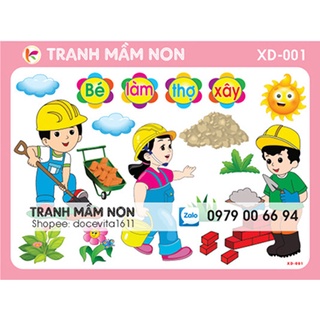 Decal mầm non - bé làm thợ xây xd-001