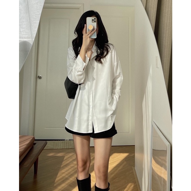 Sơ mi trắng trơn basic | BigBuy360 - bigbuy360.vn