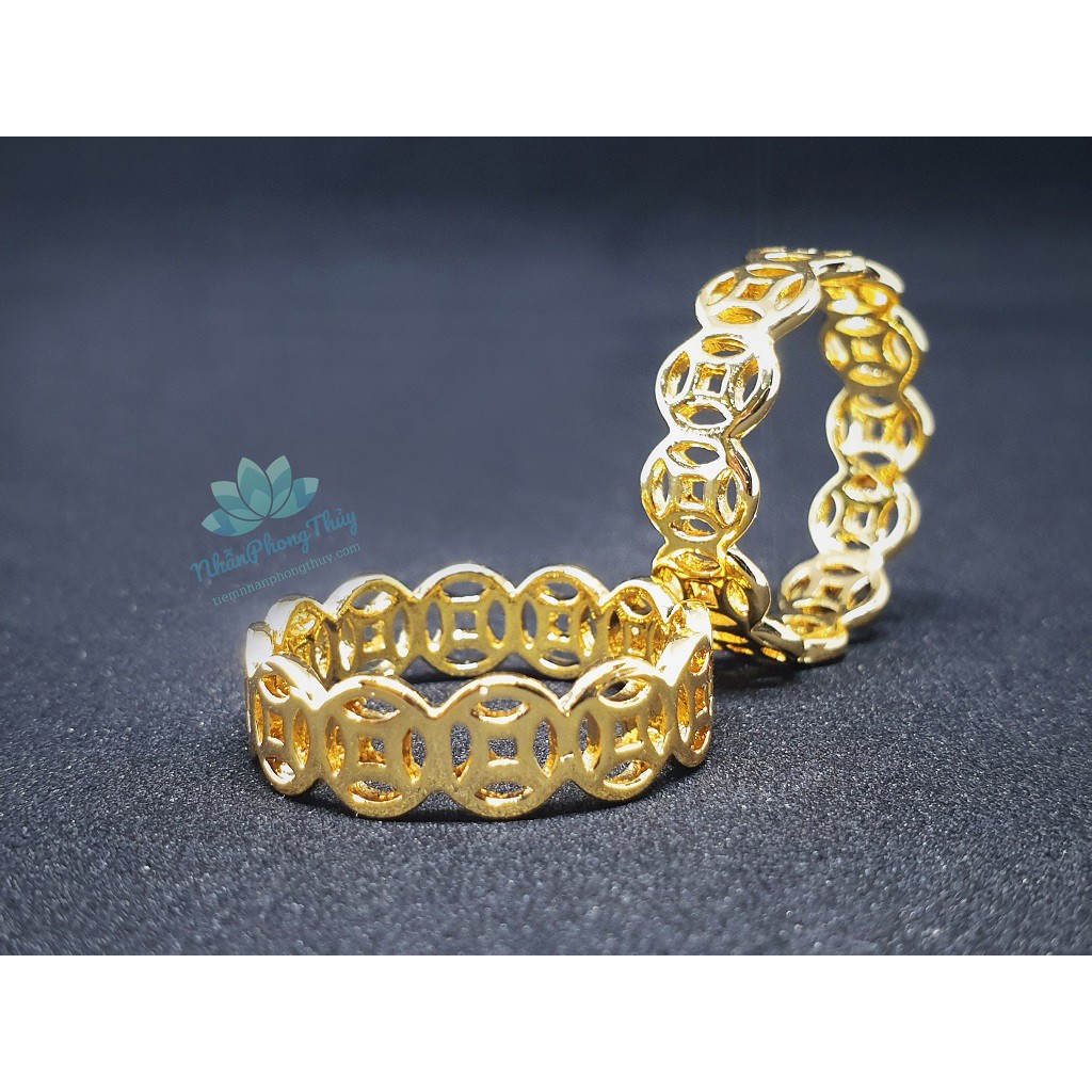 (Có Video) Nhẫn Kim Tiền Mạ Vàng 18K Cao Cấp