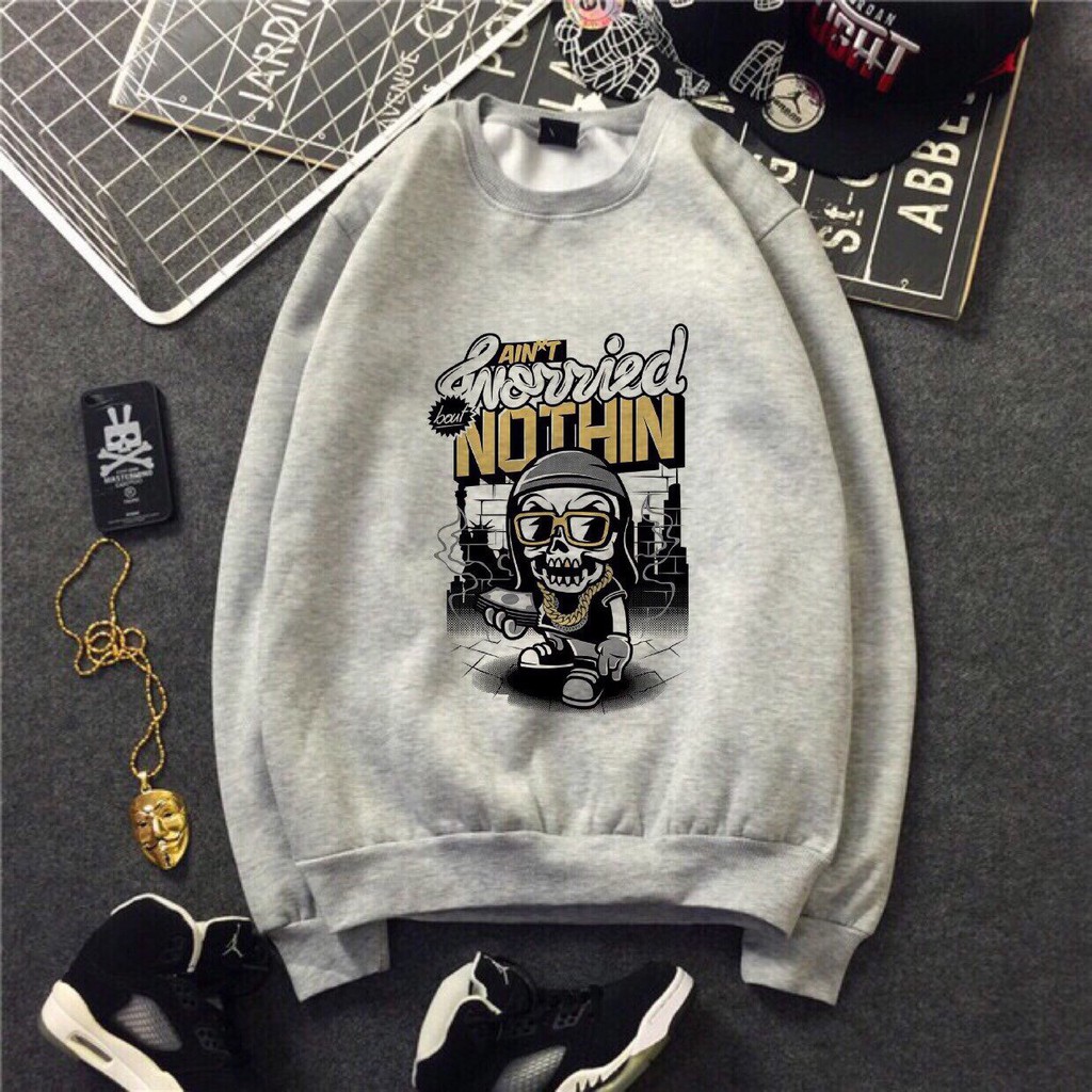 ÁO SWEATER IN HÌNH NGỘ NGHĨNH MÀU XÁM_NI0021 | BigBuy360 - bigbuy360.vn