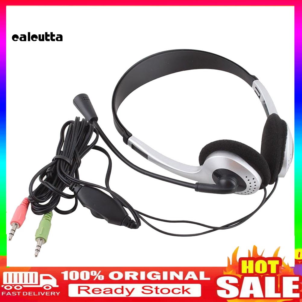 【Ready stock】Wired Earphone Headphone VOIP Headset with Microphone for PC Computer Laptop