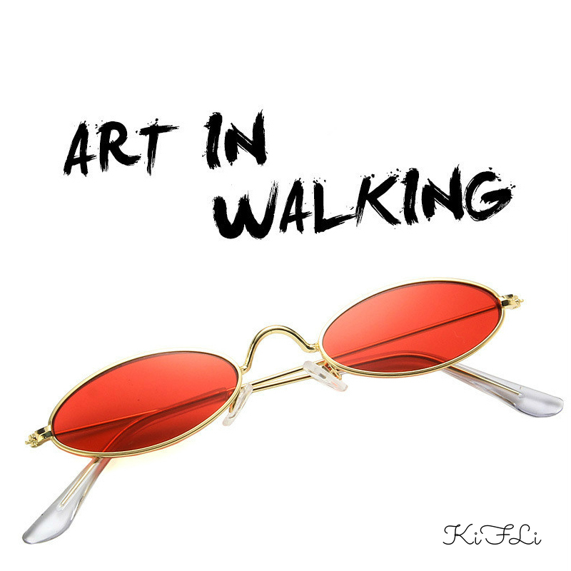 Kính râm hình bầu dục cỡ nhỏ thời trang vintage cho nam/nữ