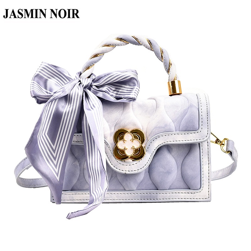 Túi đeo chéo JASMIN NOIR có khóa in họa tiết hoa thời trang cho nữ