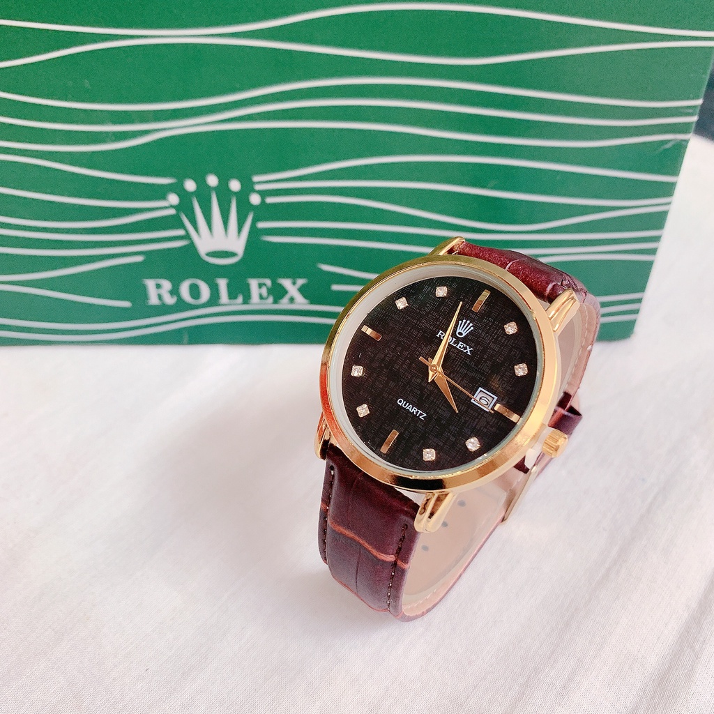 Đồng hồ nam Rolex mặt hạt xoàn dây da cao cấp cho nam giới Kim Kim sang trọng lịch lãm | BigBuy360 - bigbuy360.vn