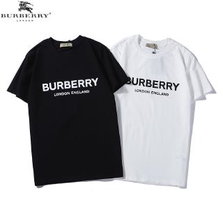 Áo Thun Cotton Dáng Rộng Tay Ngắn In Chữ BURBERRY Cho Cặp Đôi