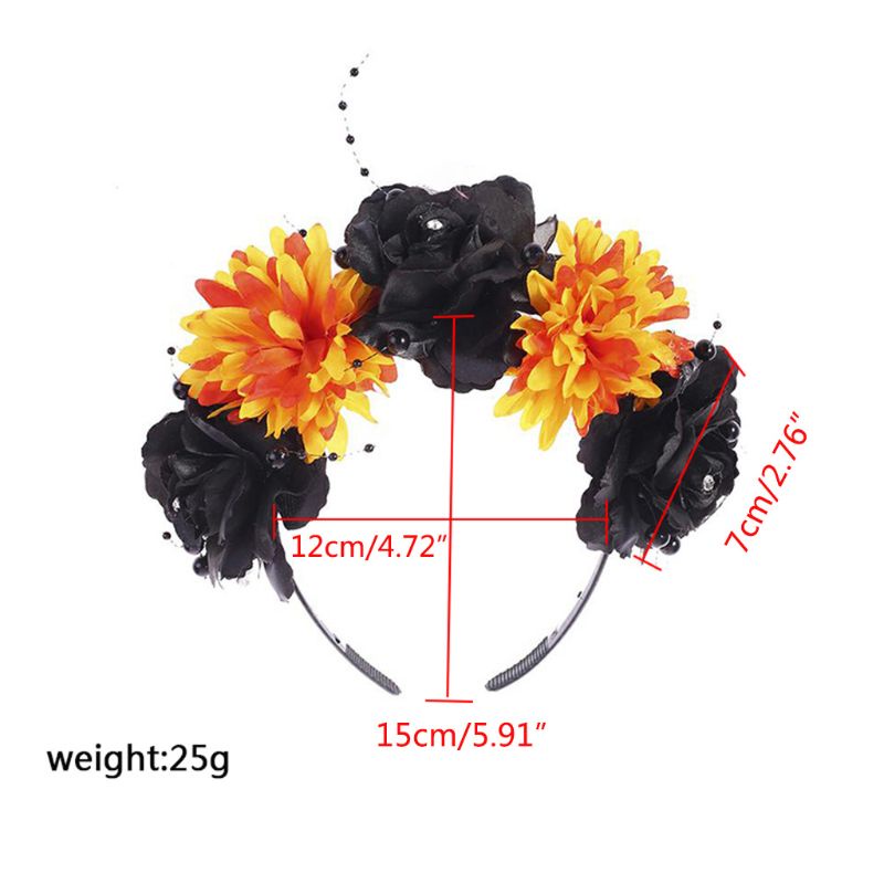 Cài Tóc Đính Hoa Hồng Giả Hóa Trang Halloween