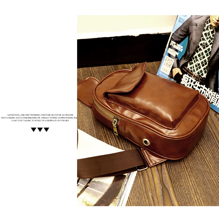 Túi đeo chéo nam da PU thời trang nam phong cách Hàn quốc TX 9108