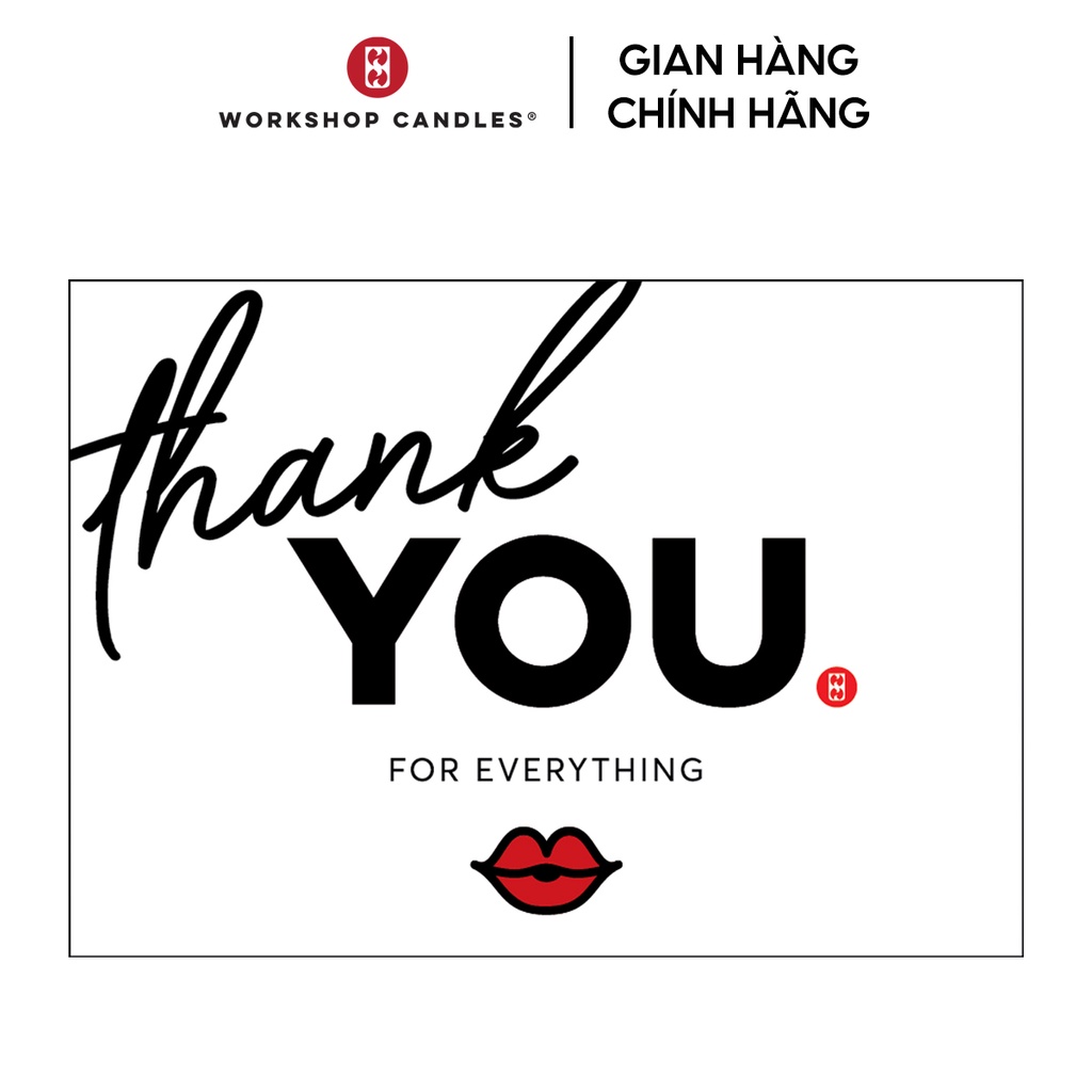 Thiệp cảm ơn Workshop Candles H&amp;H Home hỗ trợ ghi lời nhắn miễn phí