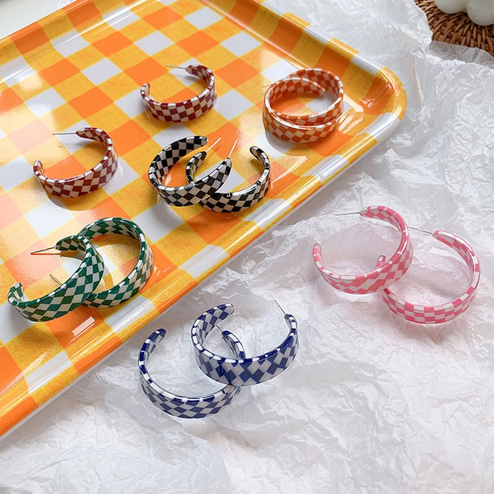 Đôi bông tai dạng hạt nhiều màu sắc bằng nhựa acrylic phong cách Hàn Quốc cổ điển cho nữ