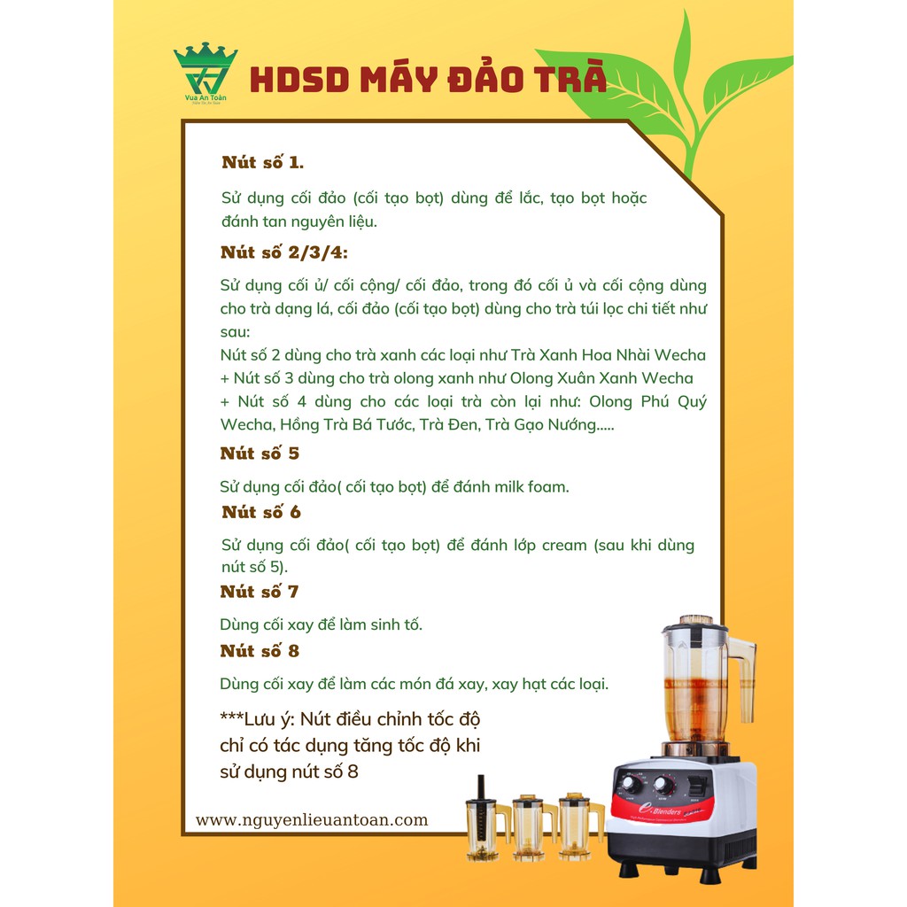 Máy Đảo Trà Eblender ST-816 tặng 3 Cối Đảo-Xay-Ép