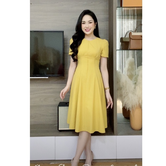 Váy xòe cổ tròn xếp ly ngực tay bồng ZYM'S HÓUSE K1461, K1462, K1463, K1464