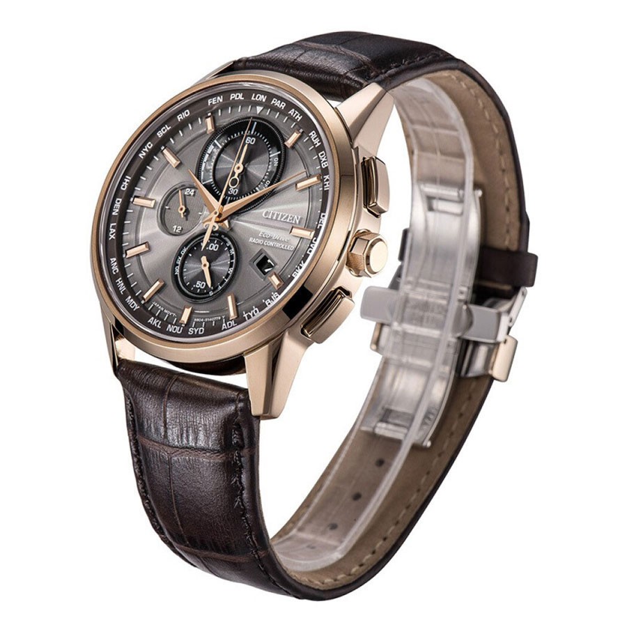 Đồng Hồ Nam Citizen Đa Chức Năng Dây Da AT8113-12H - Mặt Xám
