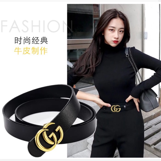 Thắt lưng GG-tặng thanh bấm lỗ
