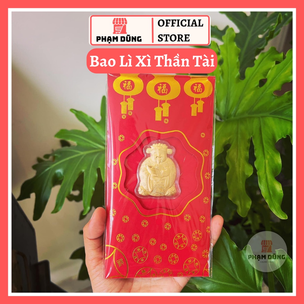 Bao Lì Xì Thần Tài Mạ Vàng 24k May Mắn