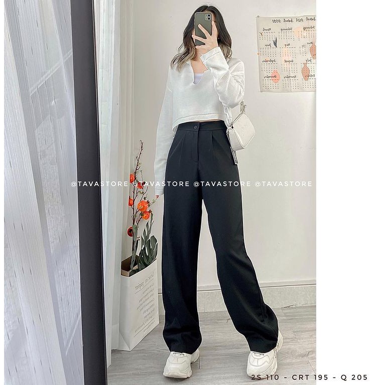 Quần Tây Ống Rộng Culottes Nữ Loại Nút Trước Hoặc Dây Kéo Sau