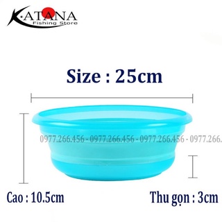 Bát trộn mồi, Thau , Chậu silicon gấp gọn tiện dụng