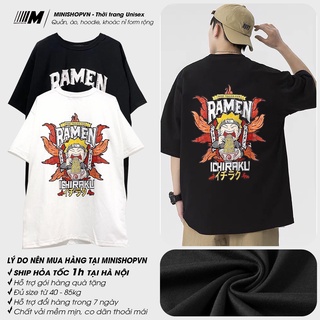 Áo thun tay lỡ form rộng Naruto ăn mì Ramen phong cách unisex cho cả nam nữ, có big size - Áo thun oversize nam nữ AL14