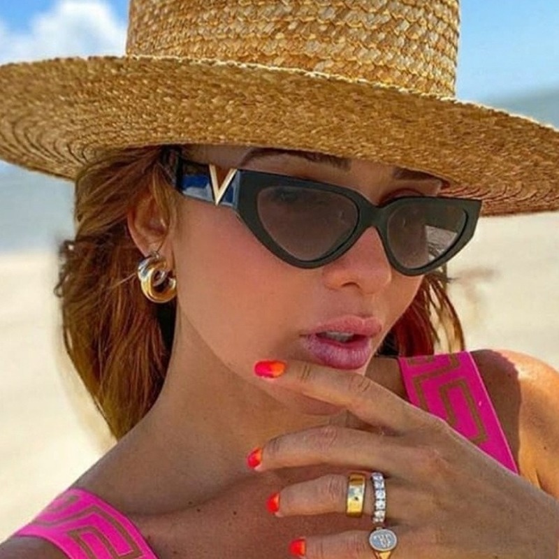 (KIQI-FASHION) COD Kính Mát Mắt Mèo Chống Tia Uv400 Thời Trang Phương Tây Cho Nữ