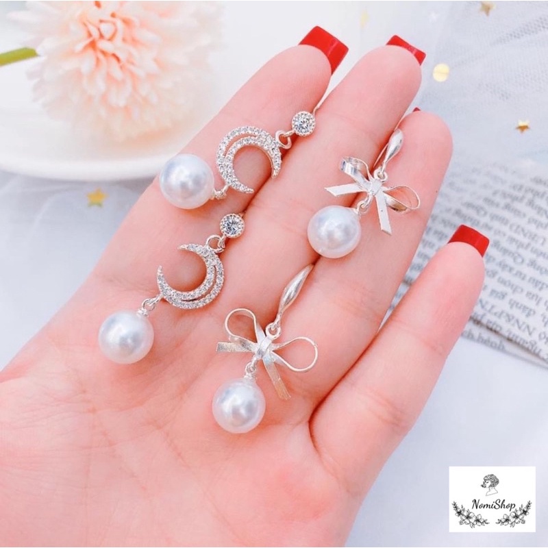 Bông tai bạc 1 đôi, mẫu mã đa dạng xinh xắn Mainomi Shop Bạc Xinh