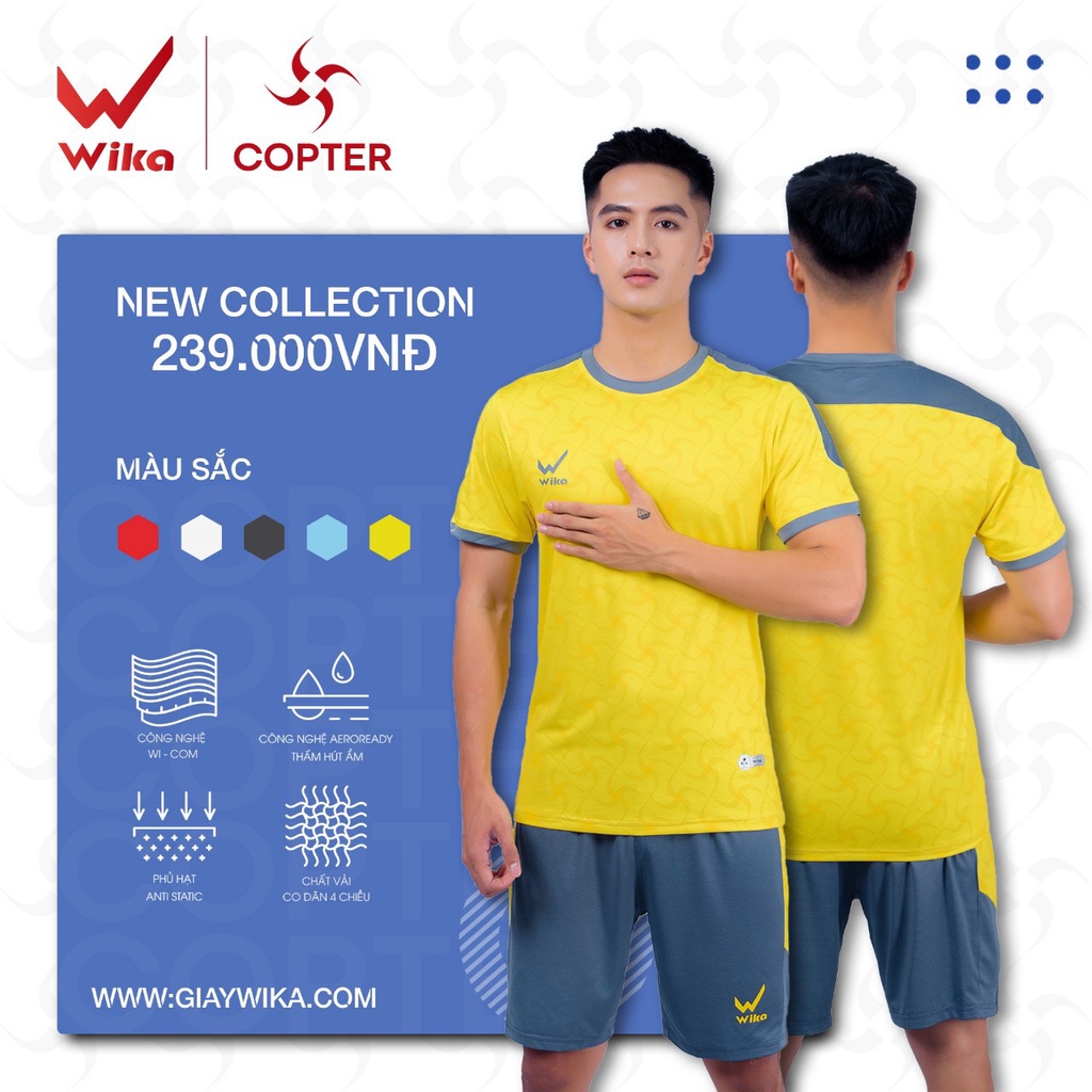 Áo Bóng Đá Wika Copter Chính Hãng,Áo Đá Banh Không Logo Co Dãn Thấm Hút Mồ Hôi