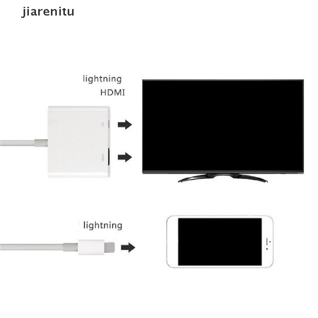 (hot*) Lightning Digital AV Adapter 8Pin Lightning to HDMI Cable for iPhone 8 7 X iPad jiarenitu