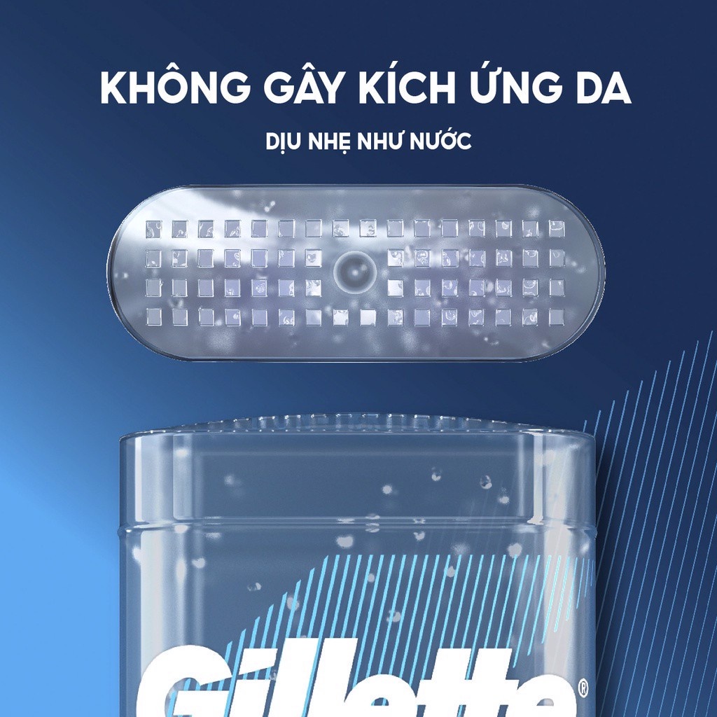 Lăn Khử Mùi Gillette Arti Ice 5in1 Clear Gel 107g 72H Anti White Mark Phiên Bản Mới Chính Hãng