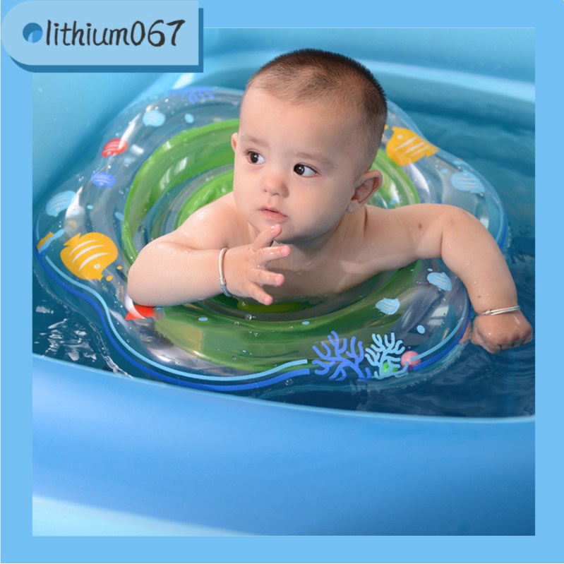 Lithium067 Vòng bơi cho bé Túi khí đôi ngăn rò rỉ Phao bơm hơi có ghế ngồi