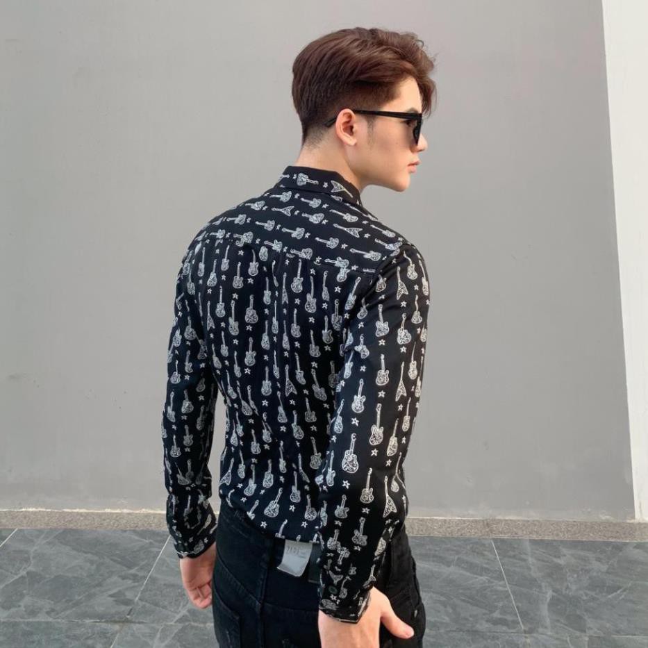 Áo sơ mi nam dài tay hàn quốc, sơ mi lụa đẹp công sở hoạ tiết sang trọng shop44 | BigBuy360 - bigbuy360.vn