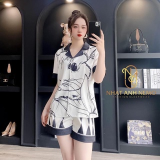 ĐỒ BỘ PYJAMA NỮ XƯỚC THIẾT KẾ IN FULL
