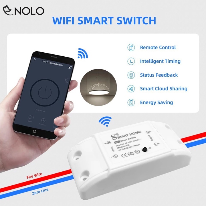 Công Tắc CP 10A SmartHome Kết Nối Không Dây WIFI Qua Ứng Dụng SmartLife Và Tuya Của IOS Và Android