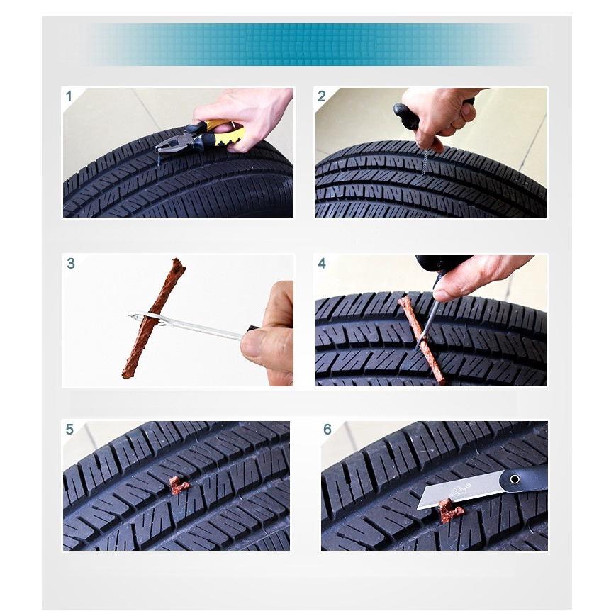 Bộ dụng cụ vá xe không ruột 4 món tiện lợi
