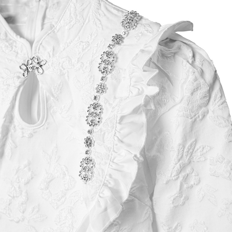 Váy gấm sườn xám Taffy dài tay tiểu thư Souris By G