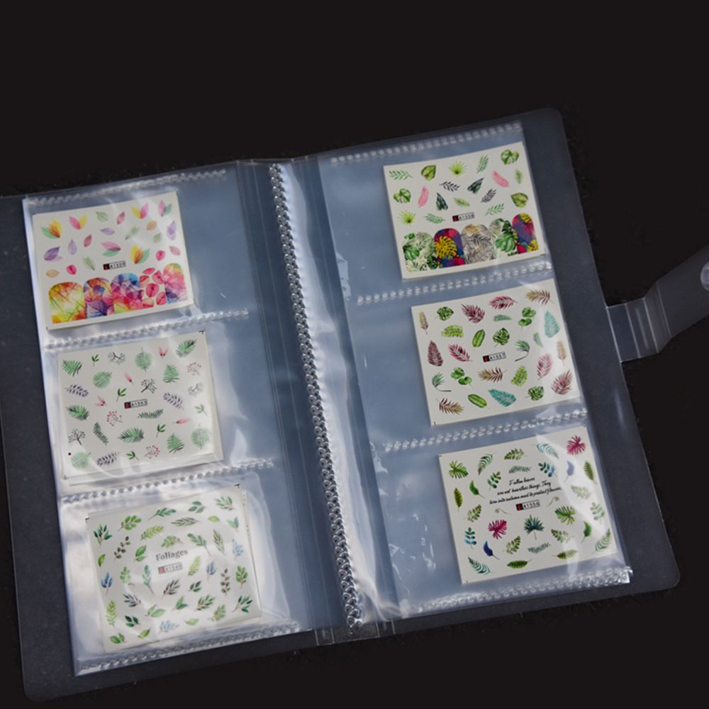 [Hàng mới về] Cuốn album trong suốt sức chứa lớn chống thấm nước đựng ảnh/sticker dán móng có nút gài thuận tiện