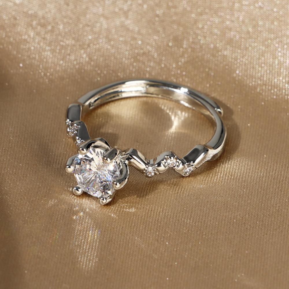 Nhẫn Cặp Thiết Kế Dạng Mở Thanh Lịch Cho Nữ