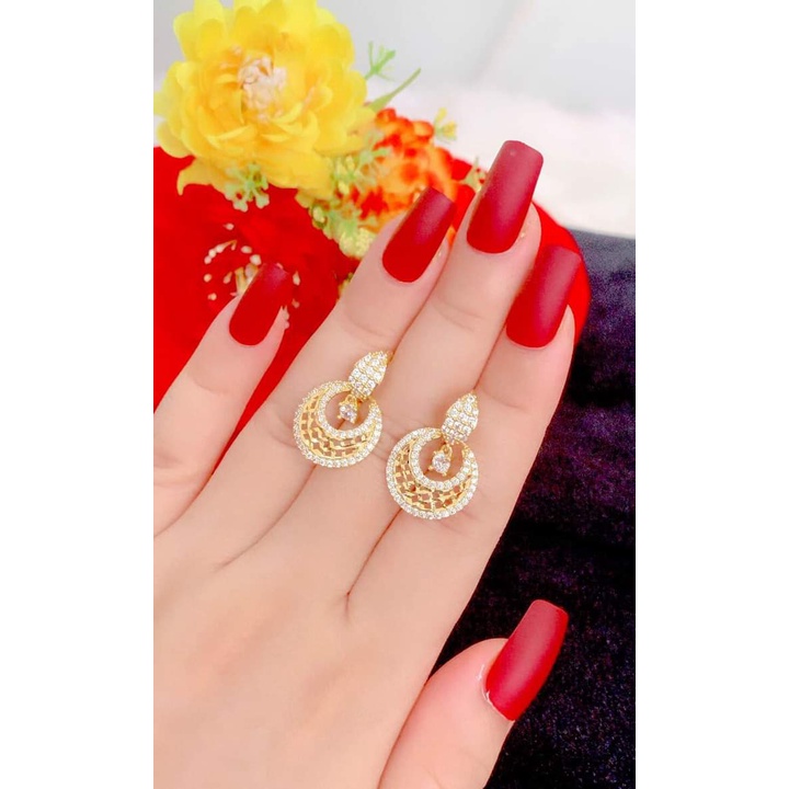 Đôi bông tai nữ mạ vàng 18k mẫu 01