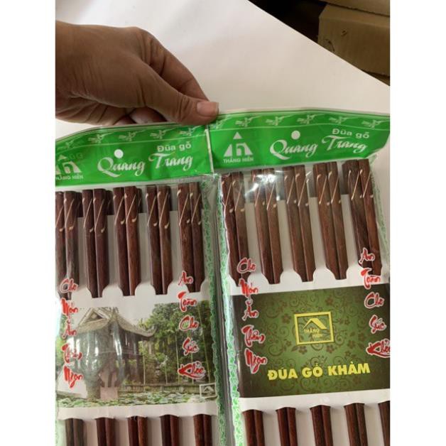 Bộ 10 Đôi Đũa Gỗ Khảm 100% Gỗ Tự Nhiên Giá Tốt - HV Store 352