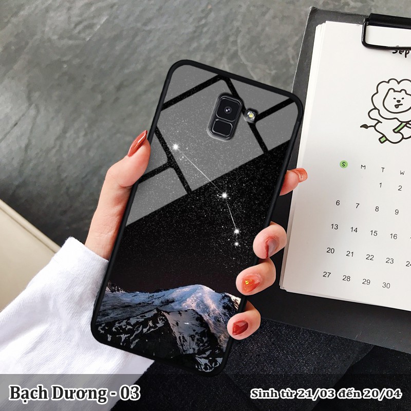 Ốp lưng kính Samsung A5- A8 2018 in cung hoàng đạo