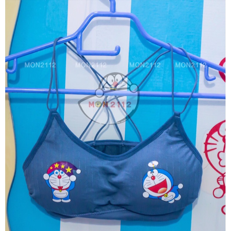 ÁO LÓT THỂ THAO FREESIZE 40-60KG BRA KHÔNG GỌNG DÂY ĐAN CHÉO DORAEMON DOREMON | BigBuy360 - bigbuy360.vn