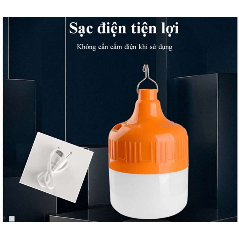 (HÀNG MỚI) BÓNG ĐÈN LED SẠC TÍCH ĐIỆN VIỀN CAM CÓ MÓC TREO 30W; 50W