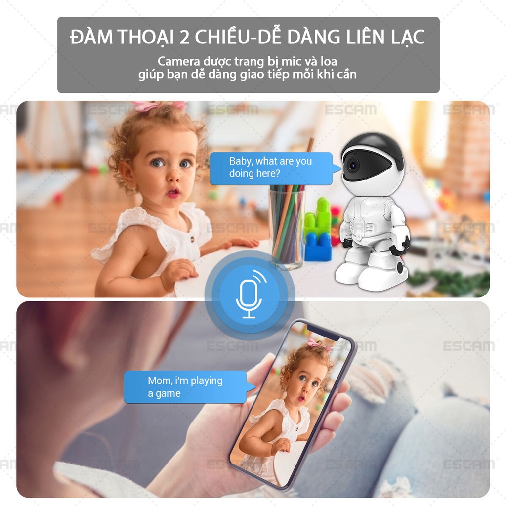 Camera Wifi KOEN Camera Yoosee Hình Robot Kết Nối Wifi Lắp Được Thẻ Nhớ