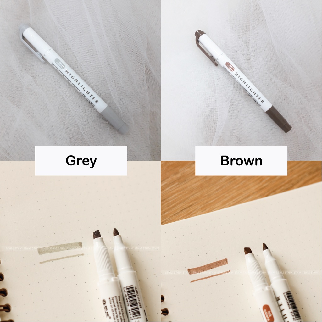 Bút Highlighter Zhipai dupe Mildliner Zebra - Bút đánh dấu 2 đầu - STHM Stationery