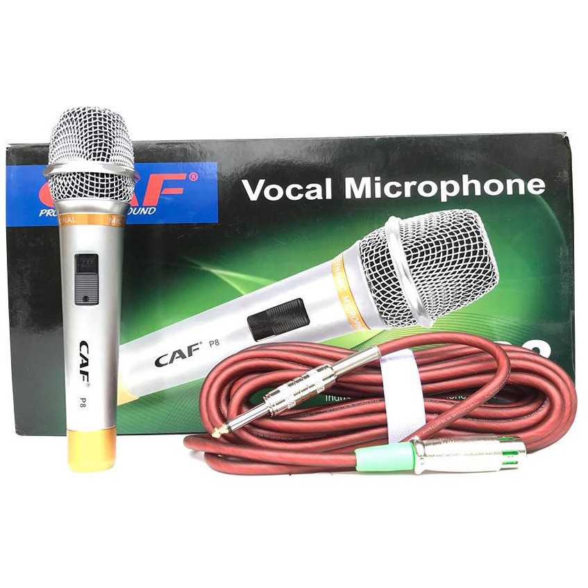 Micro karaoke cao cấp CAF P8 mic caf p8 có dây