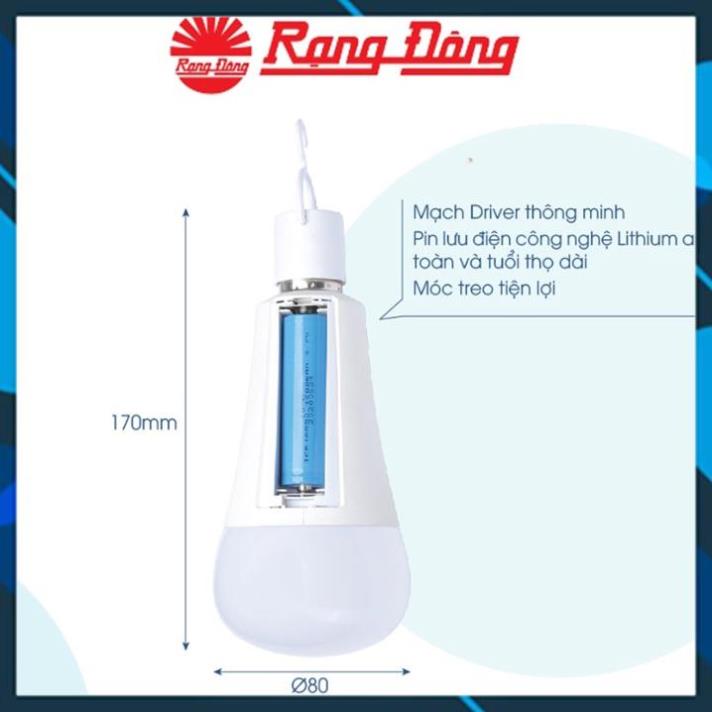 Đèn LED Bulb tích điện 9W Rạng Đông A80.KC/9W (bảo hành 2 năm 1 đổi 1)