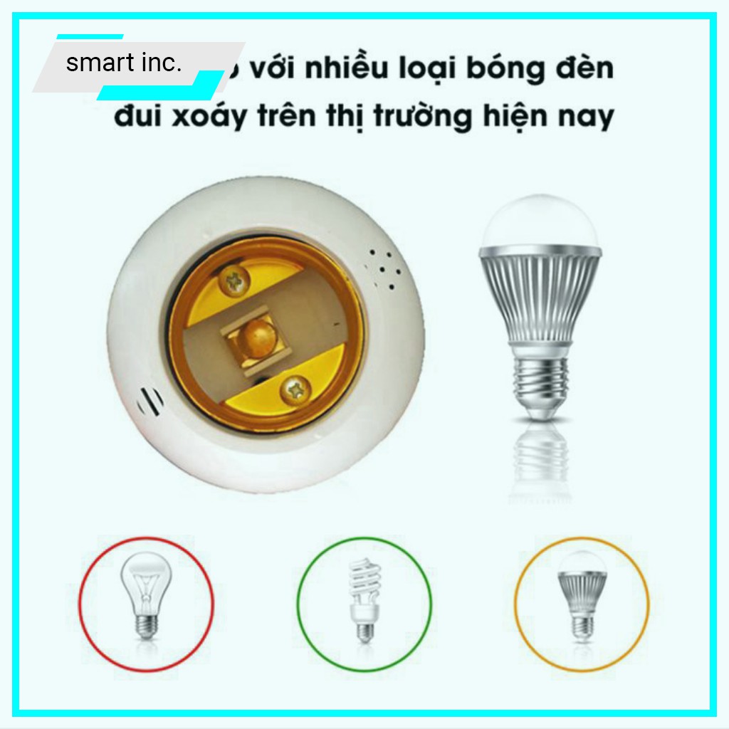 Chuôi Đui Đèn Cảm Ứng Chuyển Động Treo Ngoài Trời Đuôi Bóng Đèn E27 Cảm Biến Âm Thanh Cảnh Báo Tự Động Sáng