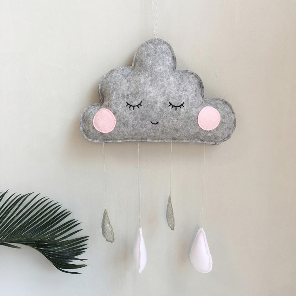 TD Đám mây nỉ trang trí phòng em bé Lều trang trí giọt mưa treo tường kiểu Bắc Âu