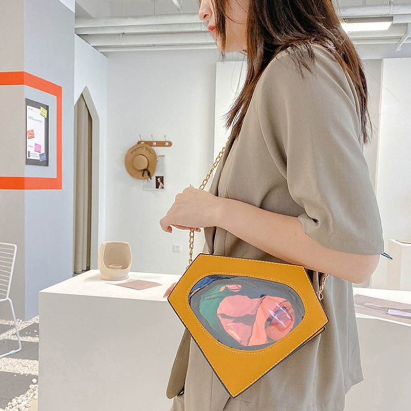 Túi Đeo Chéo Vai Hình Kim Cương Thời Trang Dành Cho Nữ