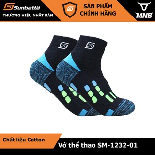 Tất(vớ) thể thao cầu lông chạy bộ cho nam nữ Sunbatta SM1232-01 Loại cotton ôm chân thấm hút, khử mùi cực tốt