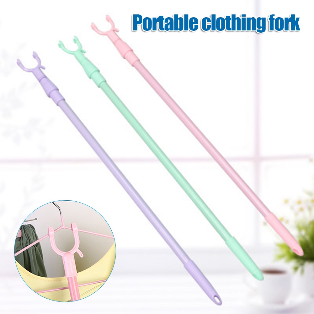 Cây phơi đồ,cây lấy đồ thu gọn kéo dài 1m màu pastel siêu xinh 【】